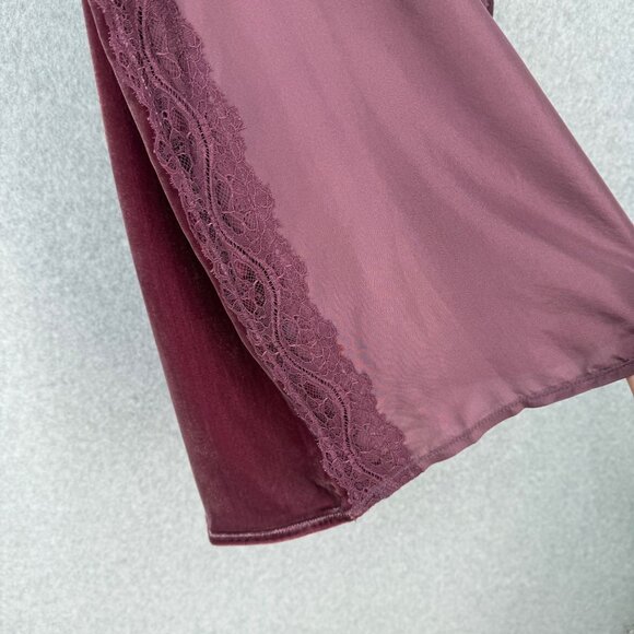 Sundance Womens Silk Velvet Tank Top Size M Purple Red Lace Classic Oversized - Picture 3 of 9